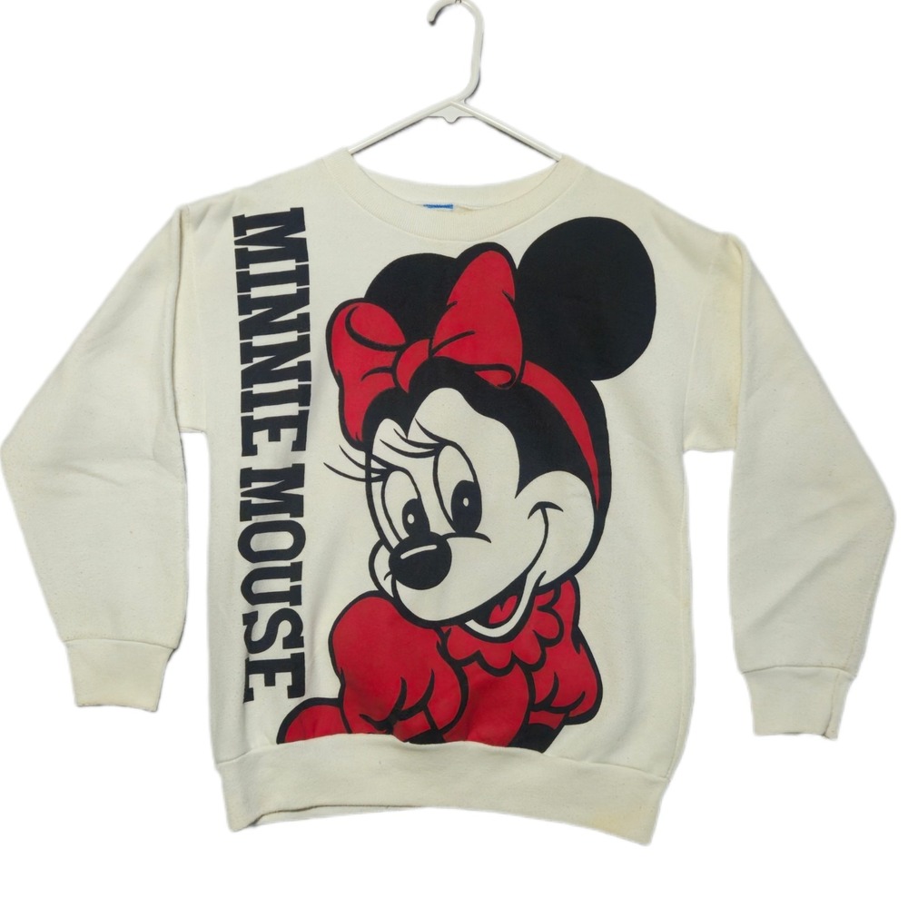 Vintage 80s DISNEY Front & Back MINNIE MOUSE Graphic Sweatshirt Womens Small